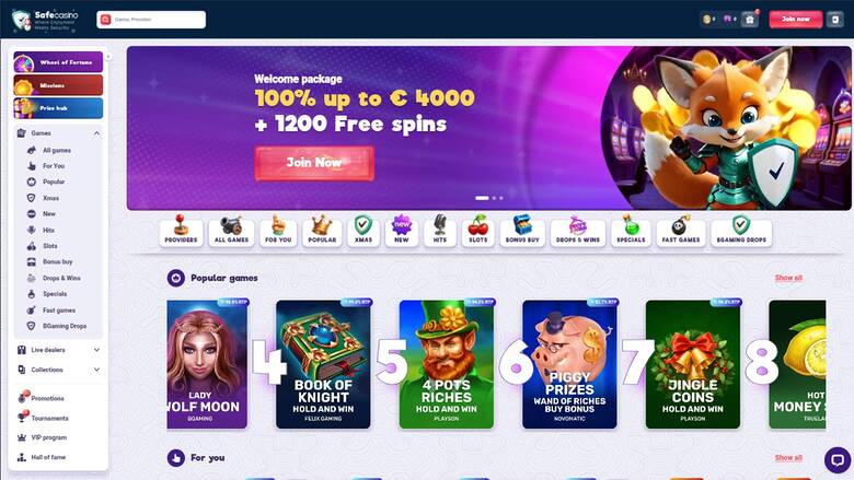 SafeCasino — Homepage