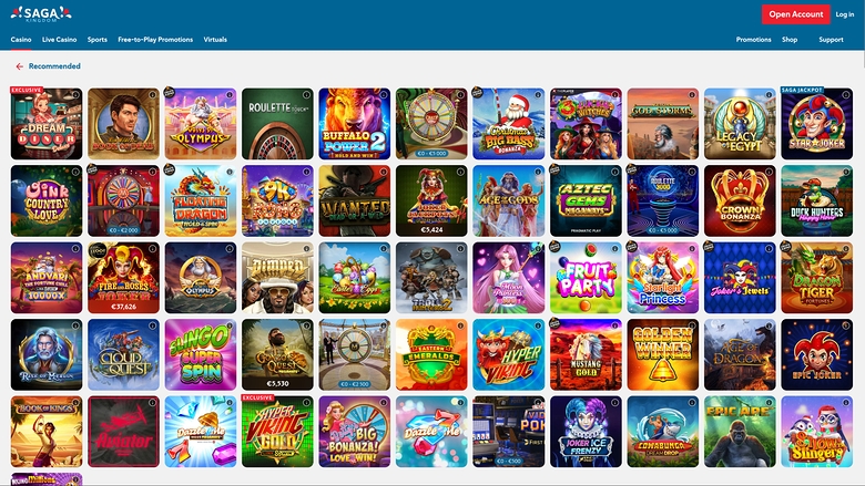 Saga Kingdom — Games lobby