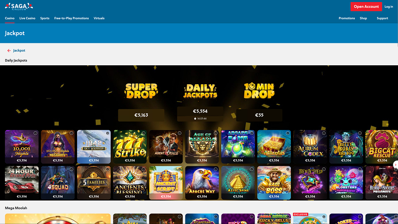 Saga Kingdom — Jackpot games