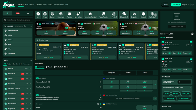 SagaSpins Casino — Sportsbook