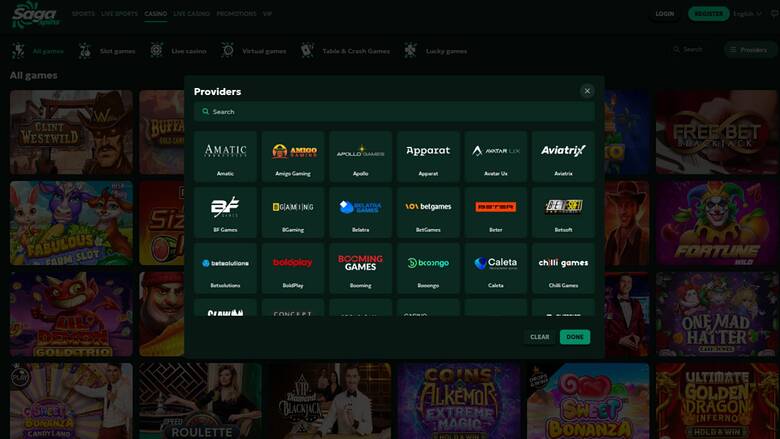 SagaSpins Casino — Gamedevelopers