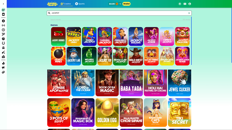 Samba Slots Casino — Jackpot games