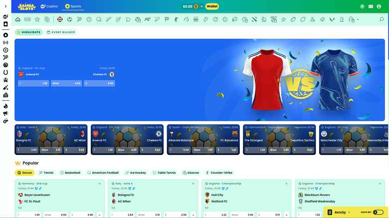 Samba Slots Casino — Sportsbook