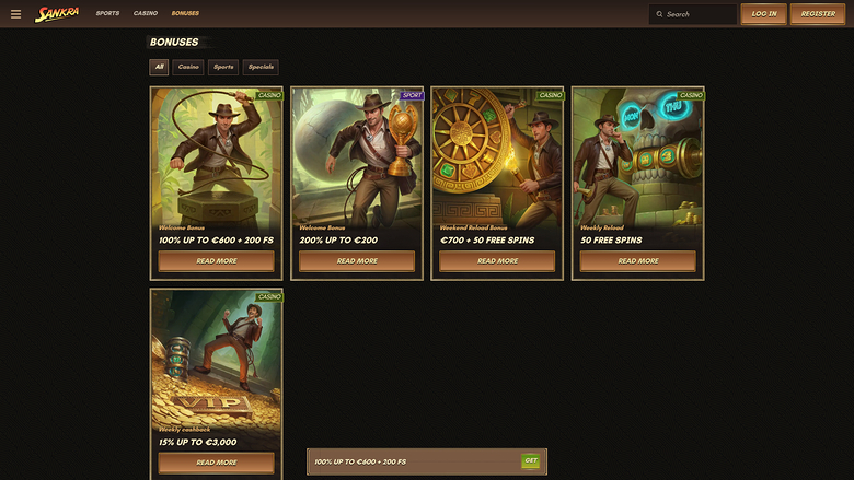 Sankra Casino — Promotions page