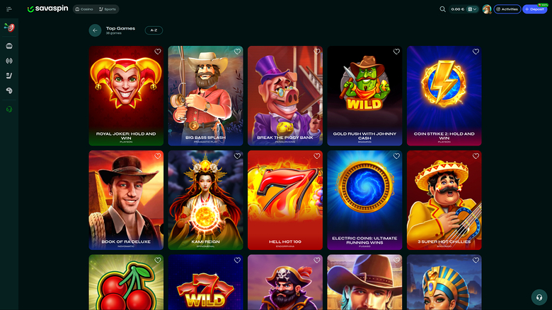 Savaspin Casino — Games lobby