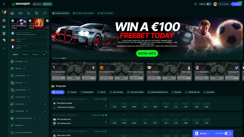 Savaspin Casino — Sportsbook