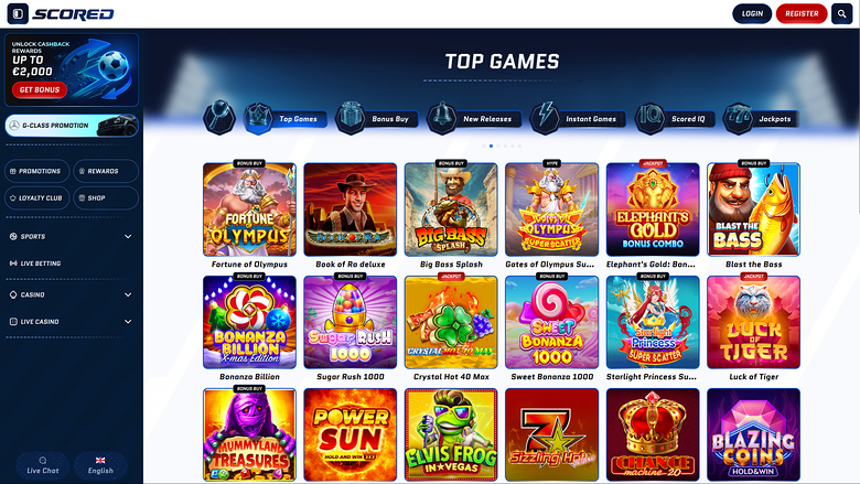 Scored Casino — Games lobby