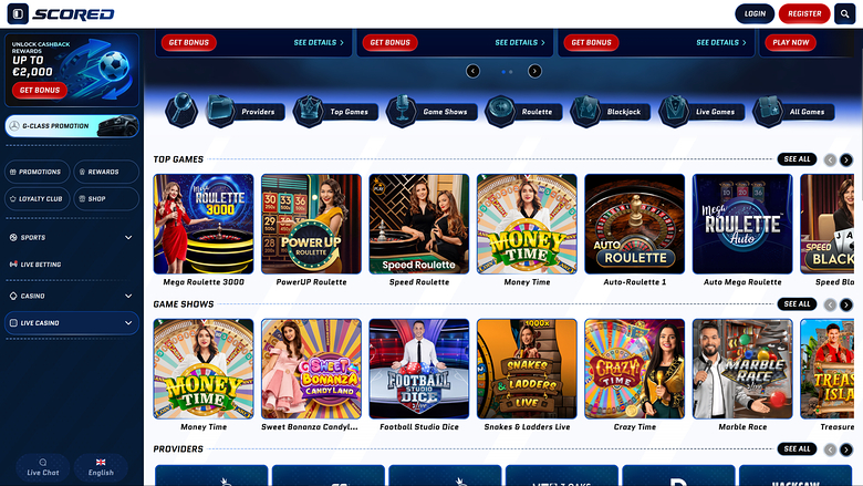 Scored Casino — Livedealer