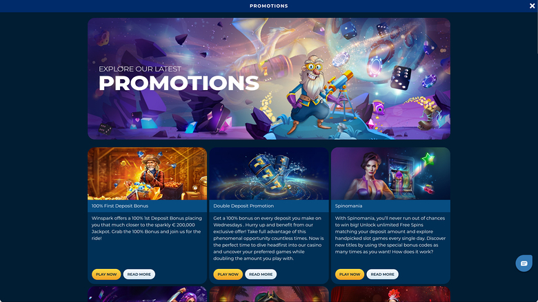 ScratchMania Casino — Promotions page