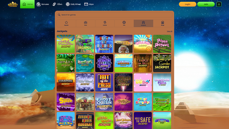 Secret Pyramids — Jackpot games