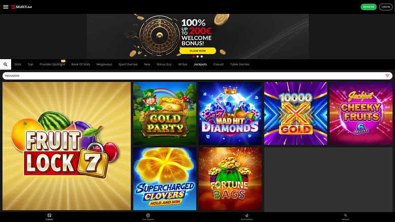 SELECT.bet Casino — Jackpot games