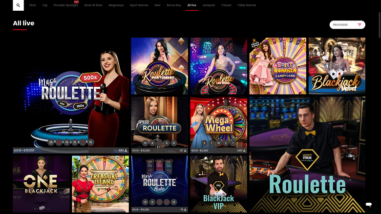 SELECT.bet Casino — Live dealer lobby