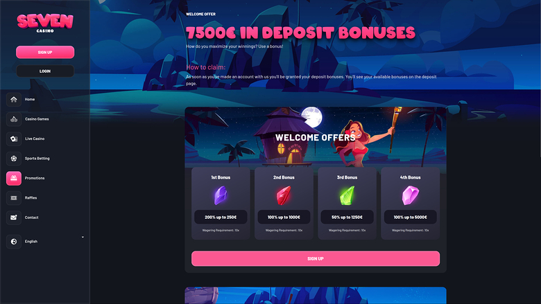 Seven Casino — Promotions page