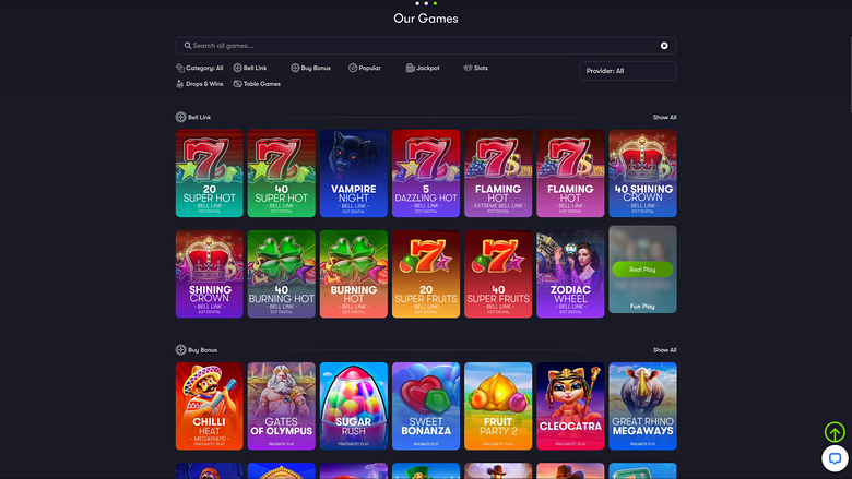 Shangri La Live Casino — Games lobby