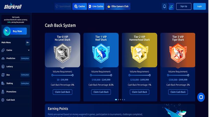 Sharkroll Casino — VIP section