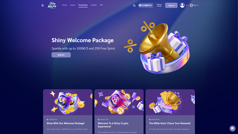Shiny Wilds Casino — Promotions page