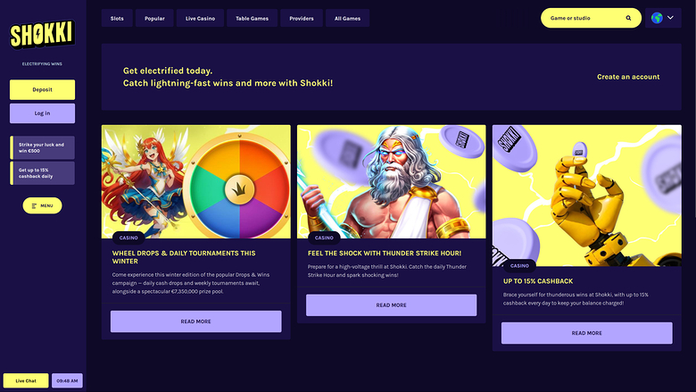 Shokki Casino — Promotions page
