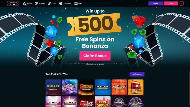 Showreel Bingo Casino — Homepage