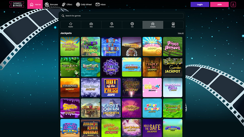 Showreel Bingo Casino — Jackpot games