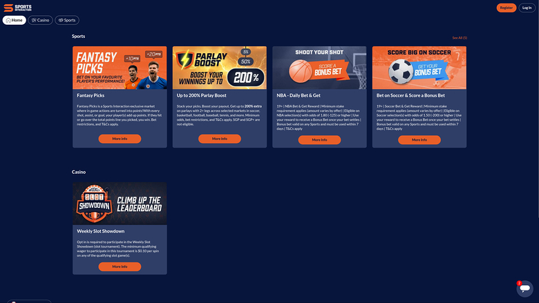 SIA Casino — Promotions page