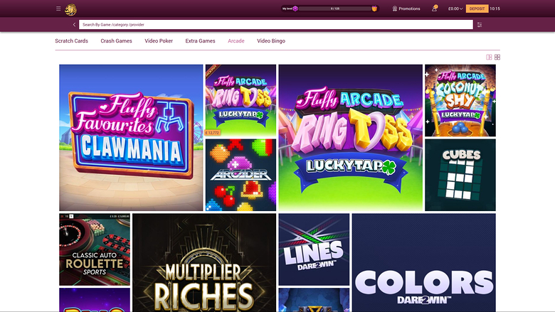 Simba Games Casino — Games lobby