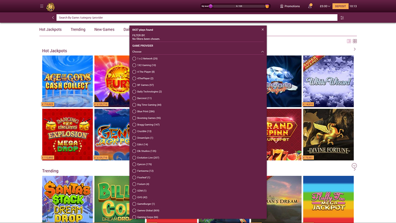 Simba Games Casino — Games by studio