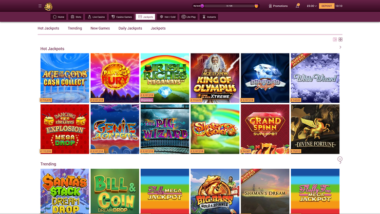 Simba Games Casino — Jackpot games