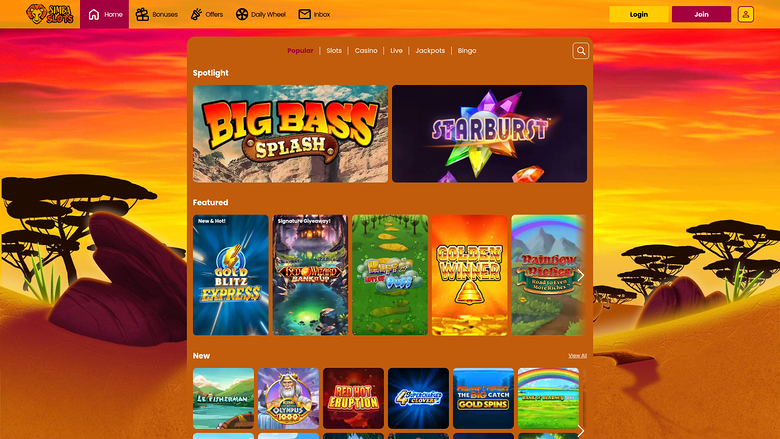 Simba Slots Casino — Games lobby