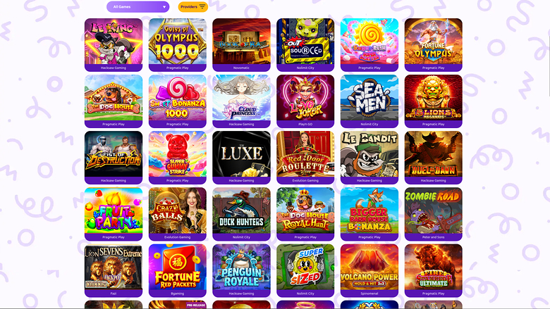Simsinos Casino — Games lobby