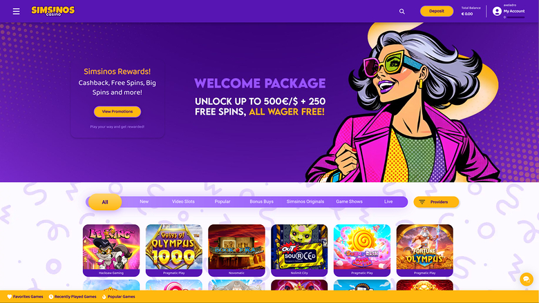 Simsinos Casino — Homepage