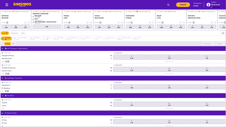 Simsinos Casino — Sportsbook