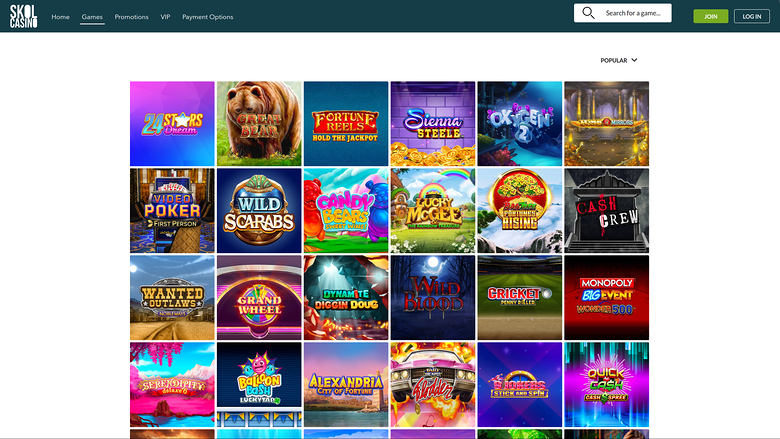 SkolCasino — Games lobby