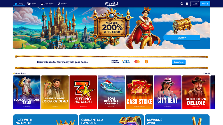 Sky Hills Casino — Homepage