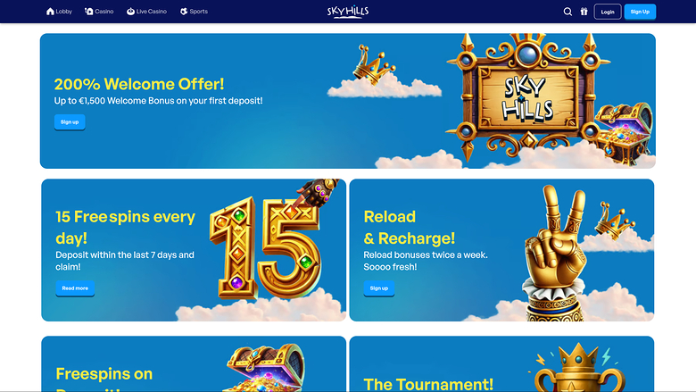 Sky Hills Casino — Promotions page