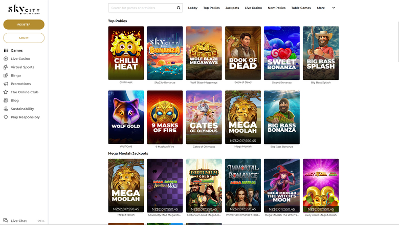 SkyCity Casino — Games lobby