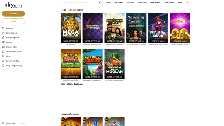 SkyCity Casino — Jackpot games