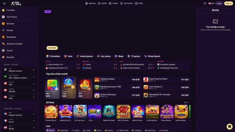 SlapKong Casino — Homepage