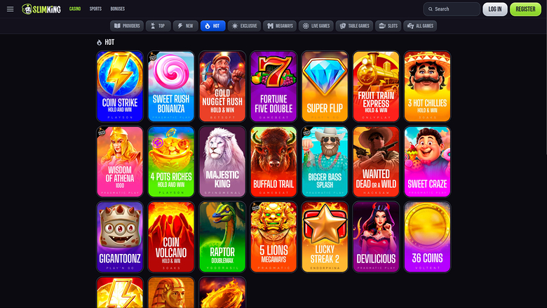SlimKing Casino — Games lobby