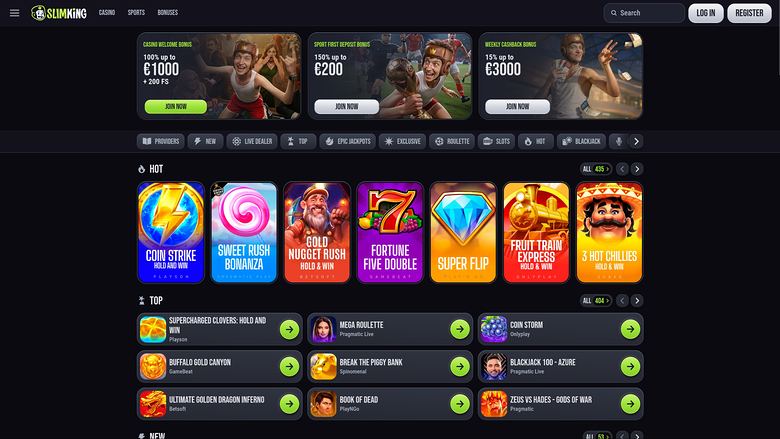 SlimKing Casino — Homepage