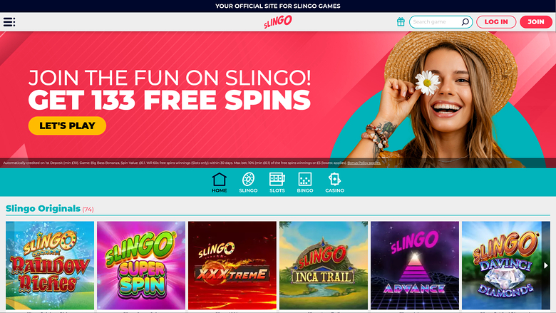 Slingo Casino — Homepage