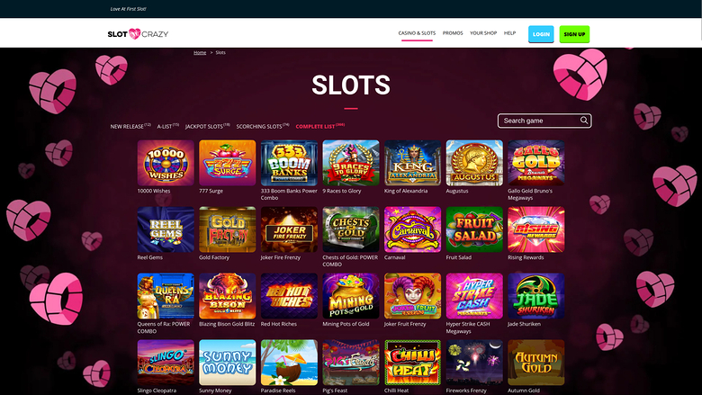 Slot Crazy Casino — Games lobby
