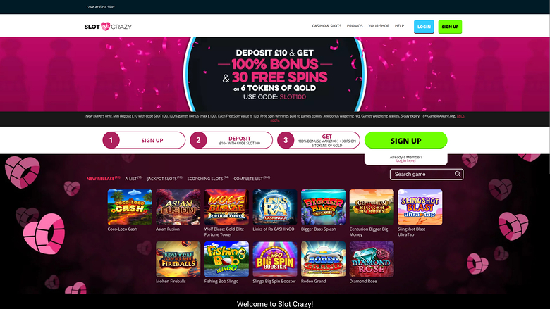Slot Crazy Casino — Homepage