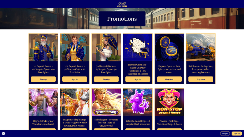 Slot Express Casino — Promotions page