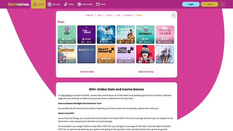 Slot Games Casino — Bingo
