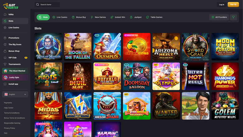 Slot Hunter Casino — Games lobby