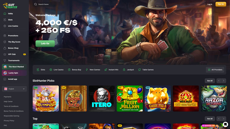 Slot Hunter Casino — Homepage