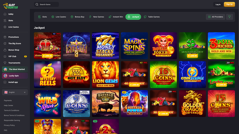 Slot Hunter Casino — Jackpot games
