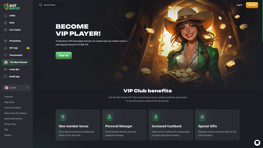 Slot Hunter Casino — VIP section