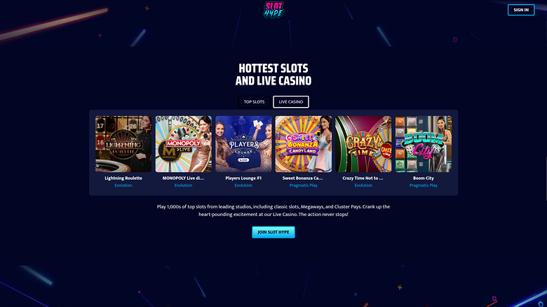 Slot Hype Casino — Live dealer lobby