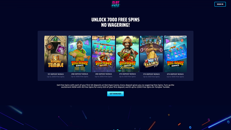 Slot Hype Casino — Promotions page